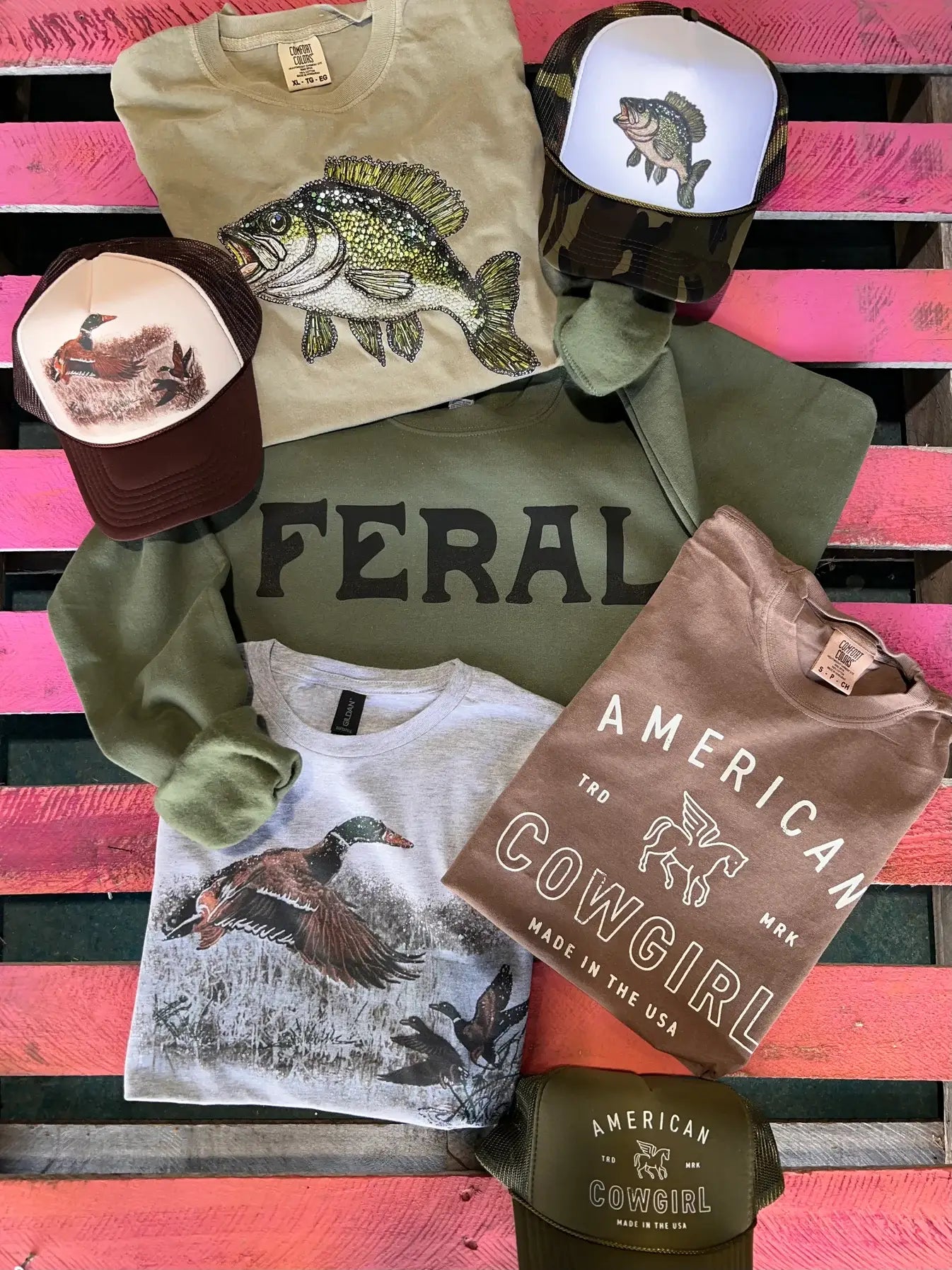 Retro Duck Scene: Adult LARGE / Grey Sweatshirt